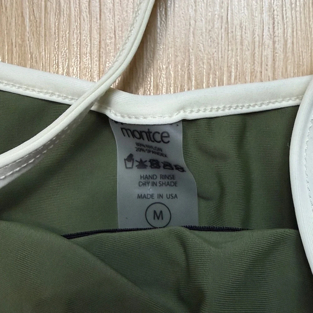 MONTCE Jacelyn Binded One-Piece Swimsuit Olive Cream Binded